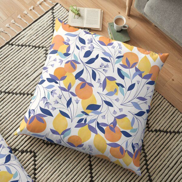 Oranges and Lemons Floor Pillow by Carly Watts | Redbubble (US)