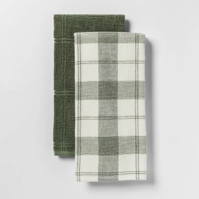 Check With Solid Kitchen Towel 2pk - Threshold™ | Target