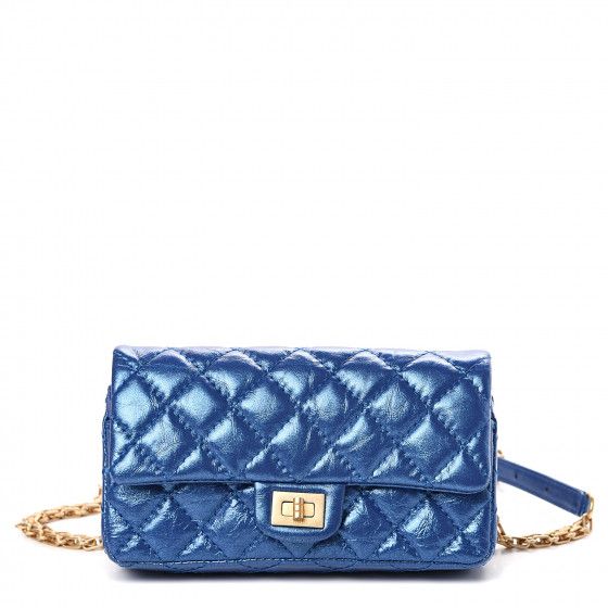 CHANEL

Metallic Aged Calfskin Quilted 2.55 Reissue Flap Belt Bag Blue | Fashionphile