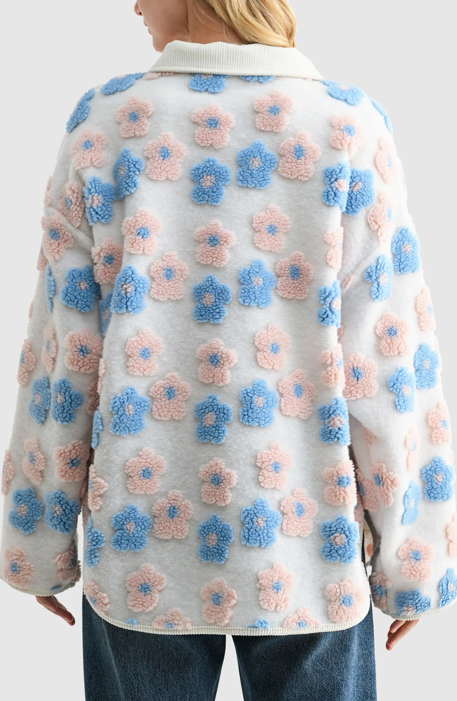 Floral High Pile Fleece Jacket | Nordstrom