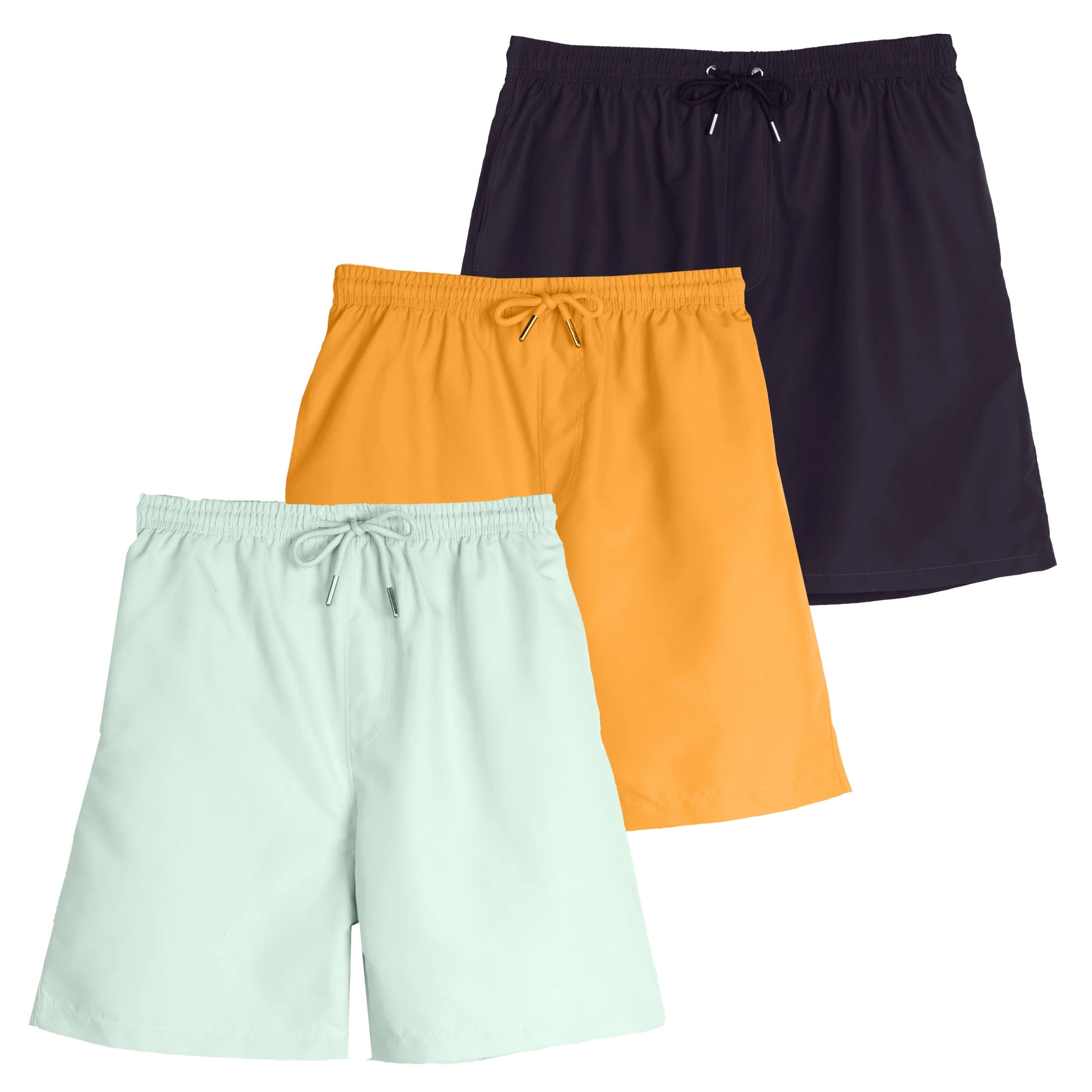 Real Essentials 3-Pack: Boy's Swim Board Shorts Trunks with Drawstring Beach UPF Swimwear Surf Sw... | Walmart (US)