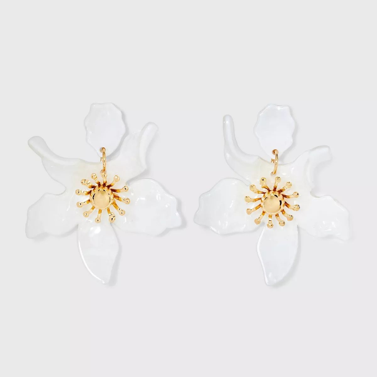 Flower Resin Earrings - A New Day™ White | Target