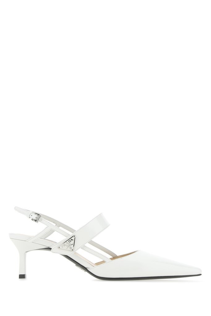 Prada Logo Plaque Slingback Pumps | Cettire Global