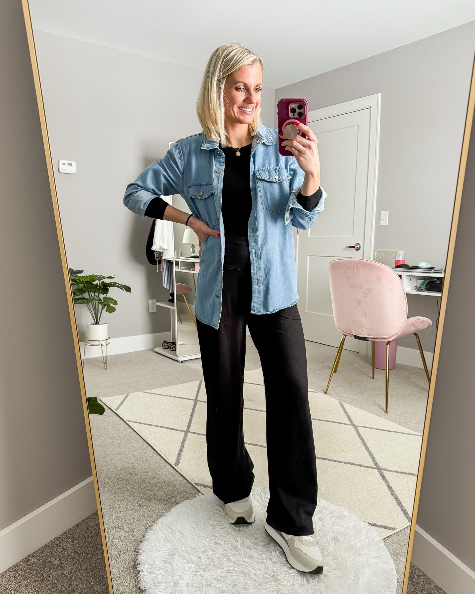 What I wore this week! 
Top- small
Chambray shirt- small
Pants- old, linked similar 

#LTKPetite #LTKFindsUnder50 #LTKStyleTip