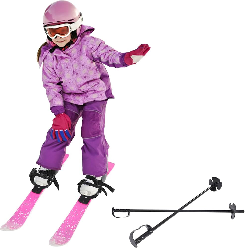 Kid's Beginner Snow Skis and Poles with Bindings, Low-Resistant Ski Boards for Ages 2-8 Years Old... | Amazon (US)