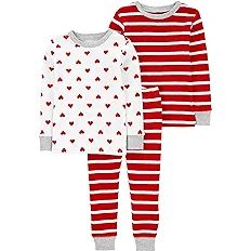 Simple Joys by Carter's Unisex Babies' 3-Piece Snug-Fit Cotton Valentines Pajama Set | Amazon (US)