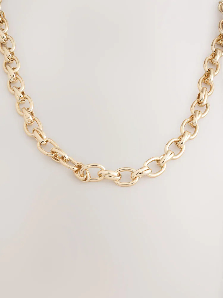 Gold Tone Double Link Chunky Chain Necklace | Next EU