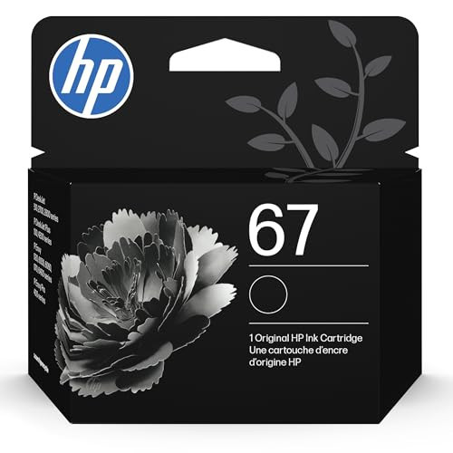 HP 67 Black Ink Cartridge | Works with DeskJet 1255, 2700, 4100 and Envy 6000, 6400 Series, Eligible for Instant Ink, 3YM56AN | Packaging May Vary | Amazon (US)