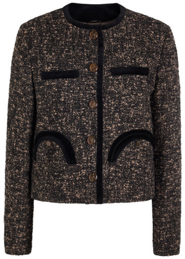 Shamo Bolero velvet-trimmed bouclé jacket | Harvey Nichols