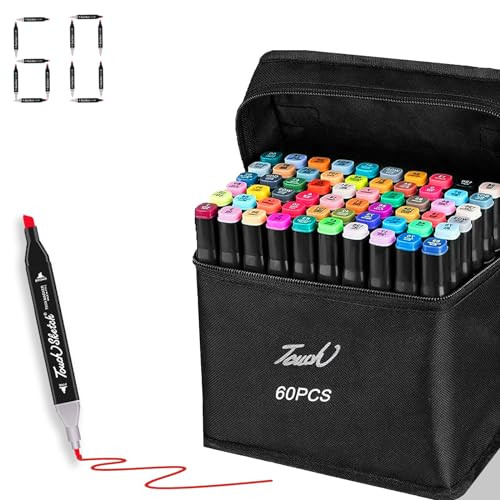 Alcohol markers set 60 colors,Drawing Art Markers for Kids,Dual Tip alcohol markers Permanent Art Markers for Adults, Sketch Markers for Drawing Journal Note Doodle,Painting markers for Artists | Amazon (US)