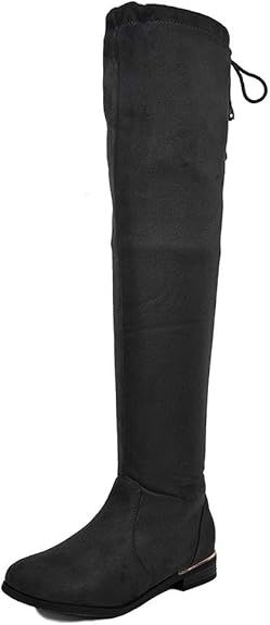 DREAM PAIRS Women's Low Heel Thigh High Over The Knee Flat Boots | Amazon (US)