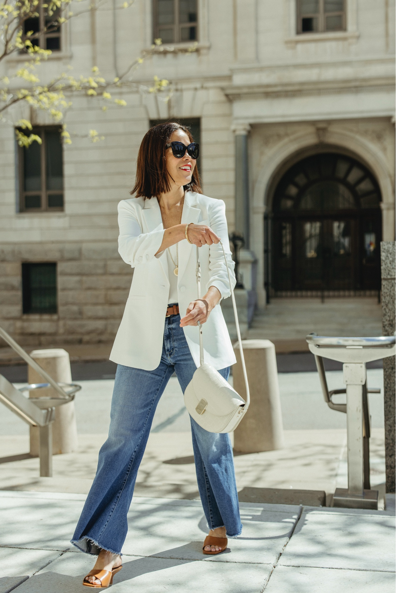 Classic Blazer Outfit 
Cinq a Sept Blazer Ivory/wearing 6
Club Monaco Cami/ wearing small 
Mother Roller Denim/ True to size
Sèzane Claude Bag
Schutz Sandal/TTS but could have sized up half 
Paris Outfit 


#LTKstyletip #LTKtravel #LTKover40