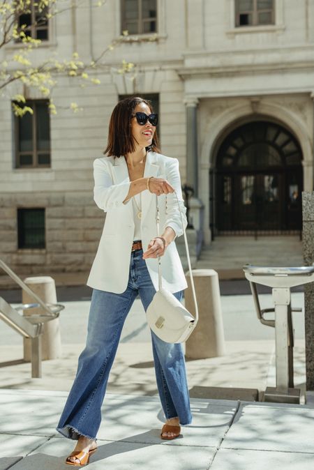 Classic Blazer Outfit 
Cinq a Sept Blazer Ivory/wearing 6
Club Monaco Cami/ wearing small 
Mother Roller Denim/ True to size
Sèzane Claude Bag
Schutz Sandal/TTS but could have sized up half 
Paris Outfit 


#LTKstyletip #LTKtravel #LTKover40