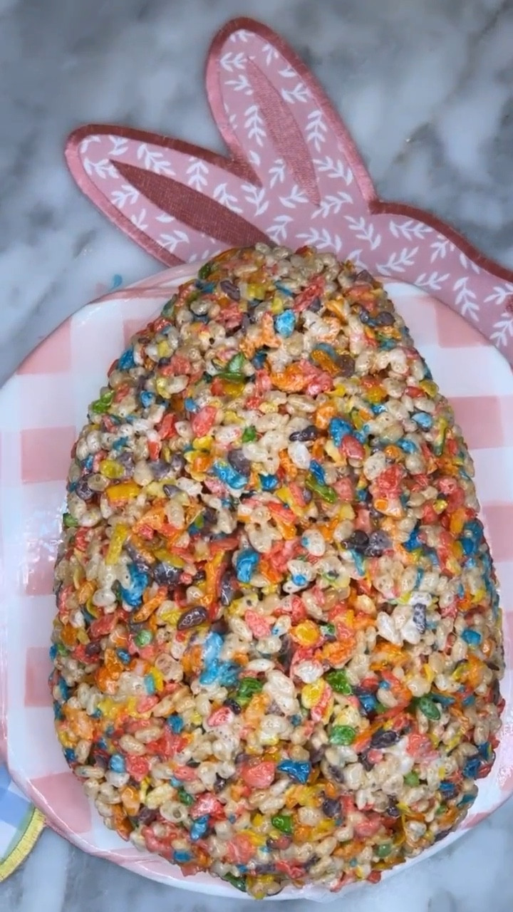 APstyle Easter Rice Krispy Treat
(Greene approved) 

1 stick of butter 
1 bag of miniature marshmallows 
2 cups of Rice Krispy cereal 
2 cups of Fruity Pebbles cereal 
(Wax paper recommended) 
Allow 20 minutes to cool. This makes the perfect classroom treat!