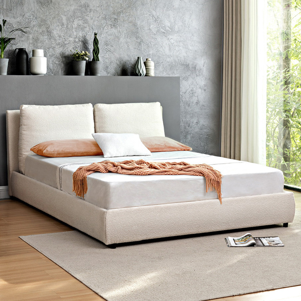 Canova Boucle Platform Bed | Temple & Webster AU