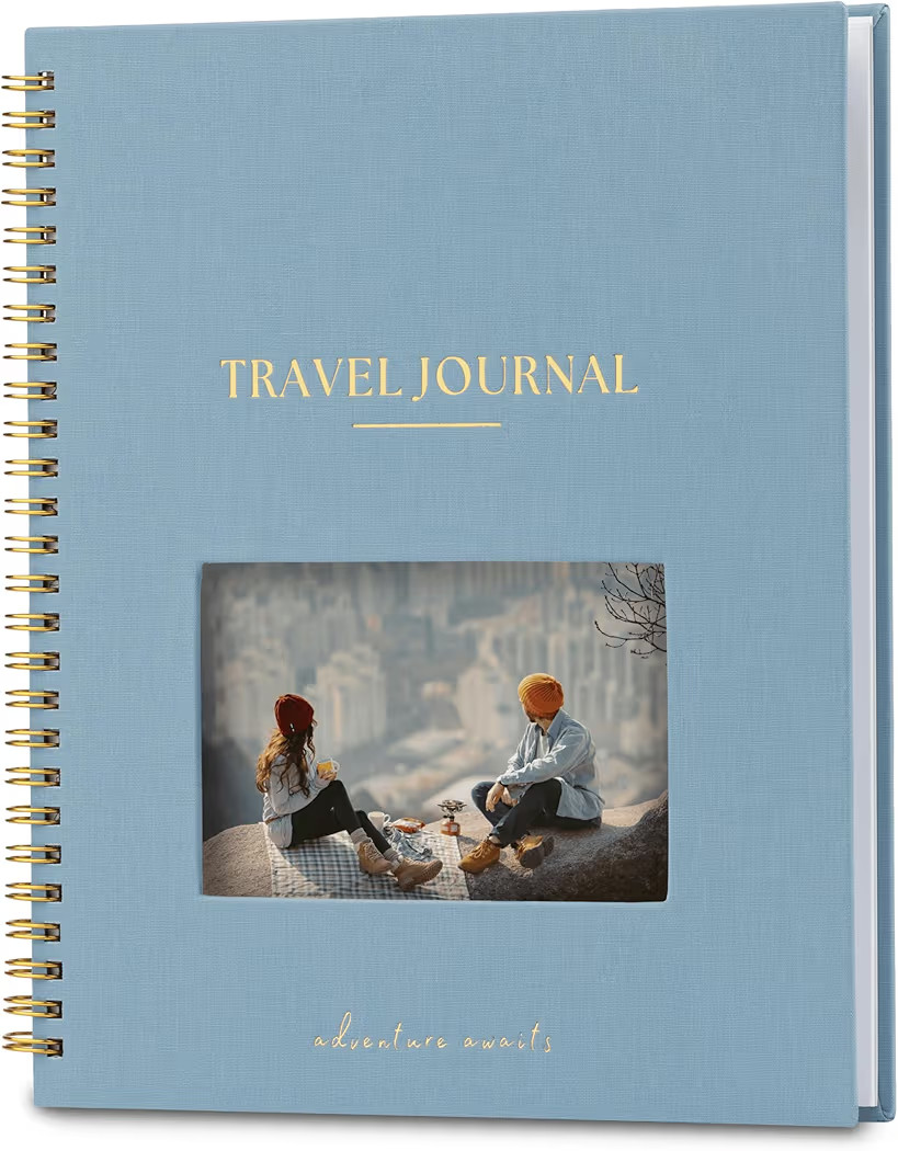 Nook Theory Personalized Travel Journal for Women, Men - Linen Travelers Notebook, Adventure Book... | Amazon (US)