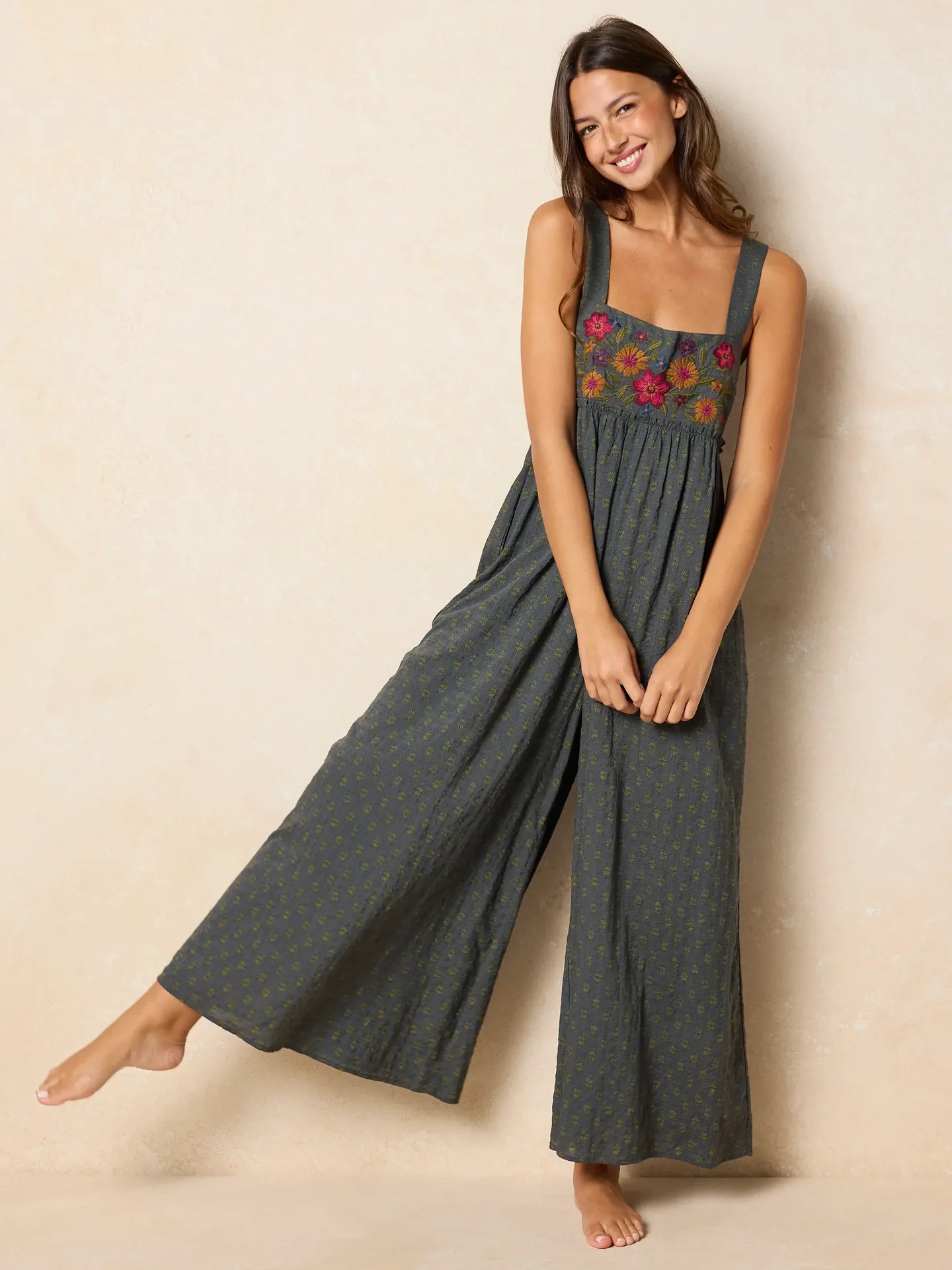 Gabi Embroidered Jumpsuit | Natural Life