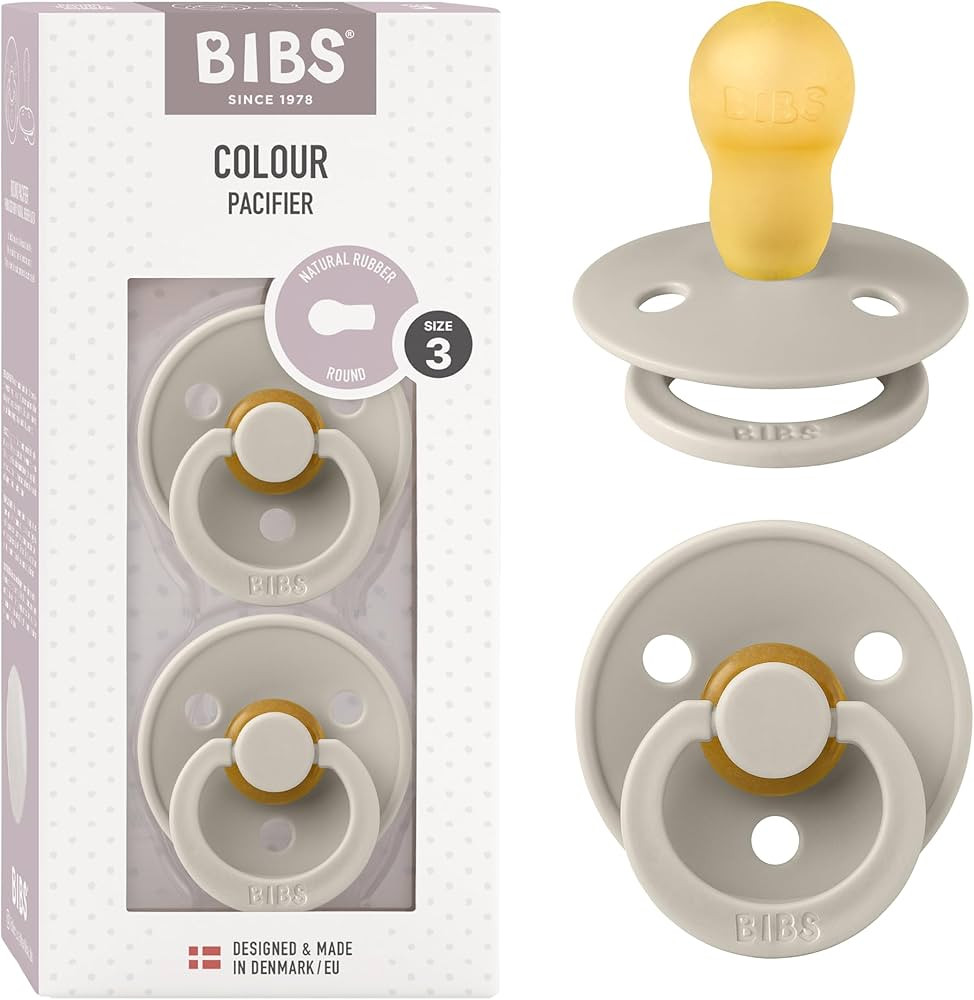 BIBS Pacifiers Colour Collection | Natural Rubber Baby Pacifier | Set of 2 BPA-Free Soothers | Ma... | Amazon (US)
