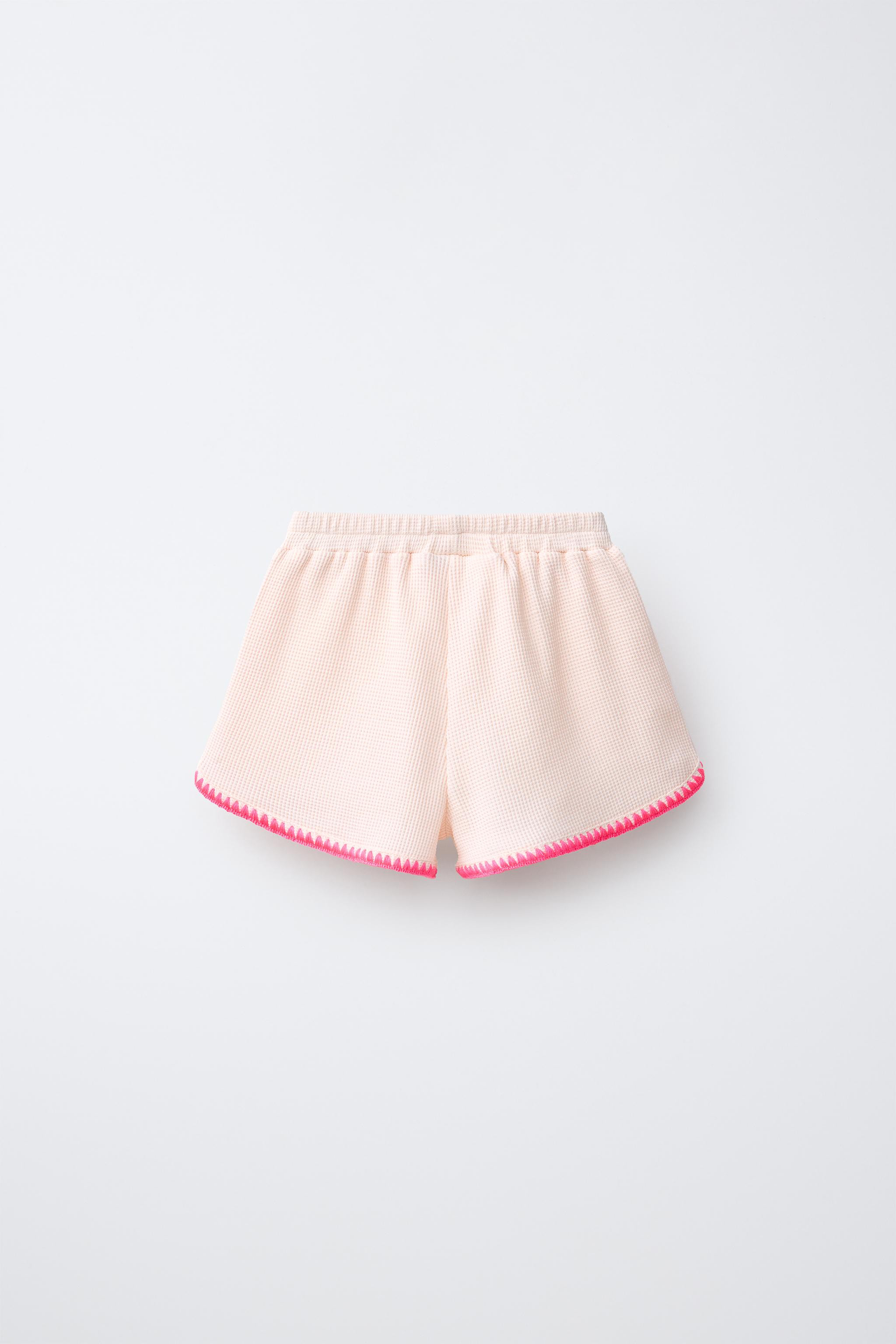 NEON CONTRAST WAFFLE BERMUDA SHORTS | Zara UK