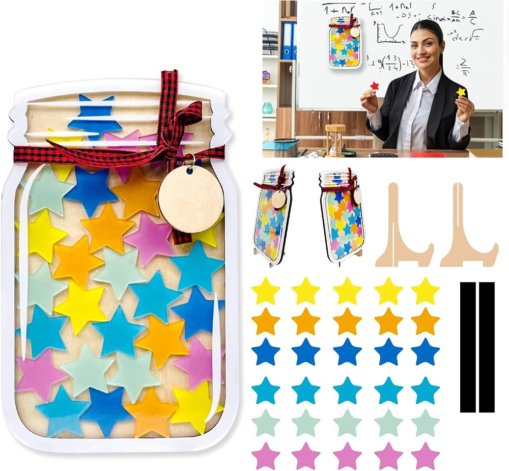 Magnetic Reward Jar for Classroom Board Personalized Star Jar Reward System Classroom Management ... | Amazon (US)