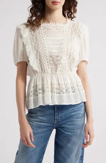 Eyelet Peplum Top | Nordstrom
