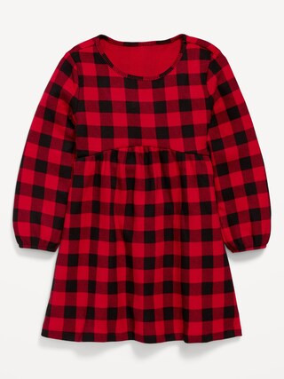 Long-Sleeve Thermal-Knit Dress for Toddler Girls | Old Navy (US)