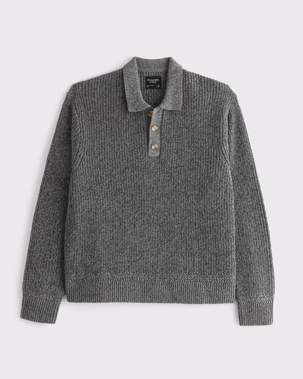 Men's 3-Button Collared Sweater | Men's New Arrivals | Abercrombie.com | Abercrombie & Fitch (US)