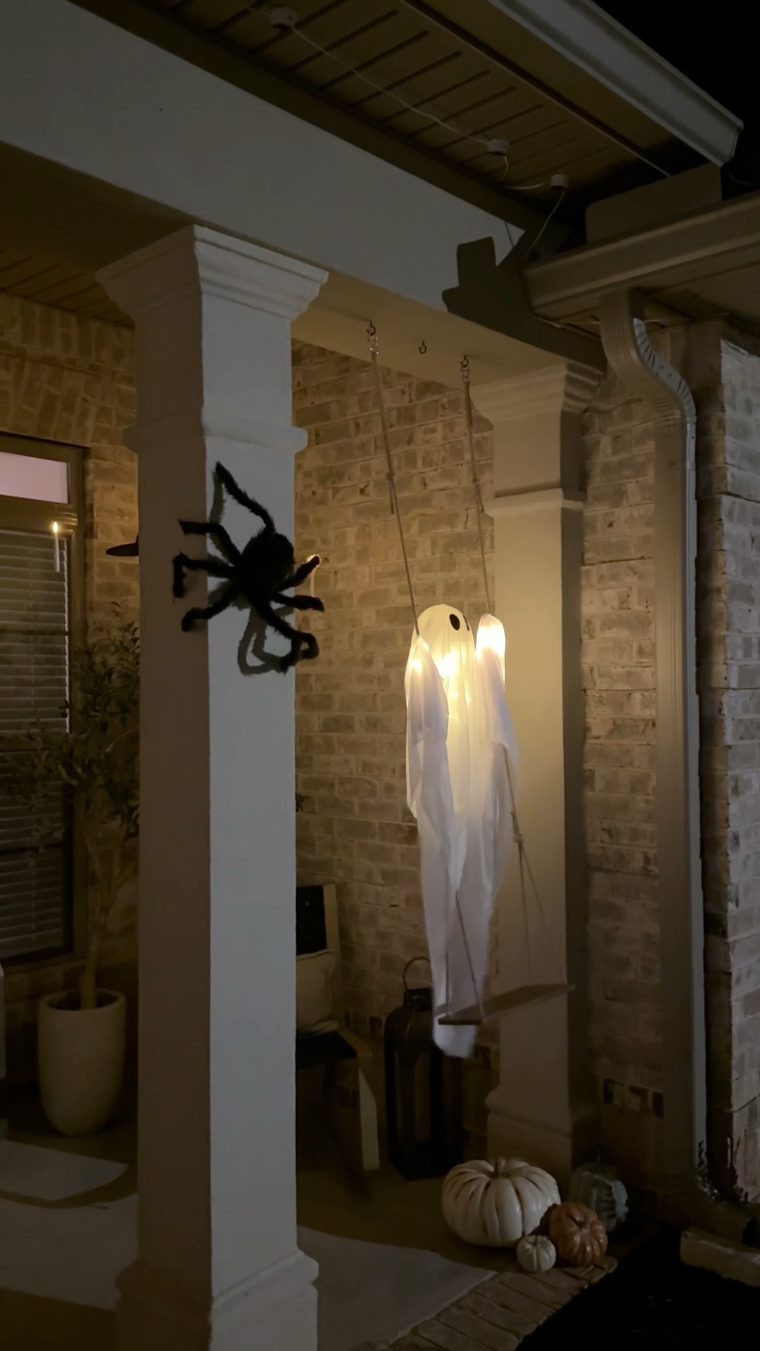 Halloween porch makeover! Love these twinkling swinging ghosts 👻🕷️

#LTKHome #LTKSeasonal #LTKSaleAlert