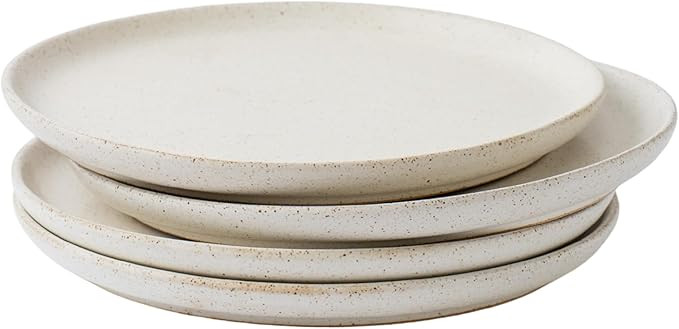 Stoneware Plate Set of 4-8.5" Ceramic Flat Plates for Salad, Appetizer, Dessert, Lunch & Dinner -... | Amazon (US)