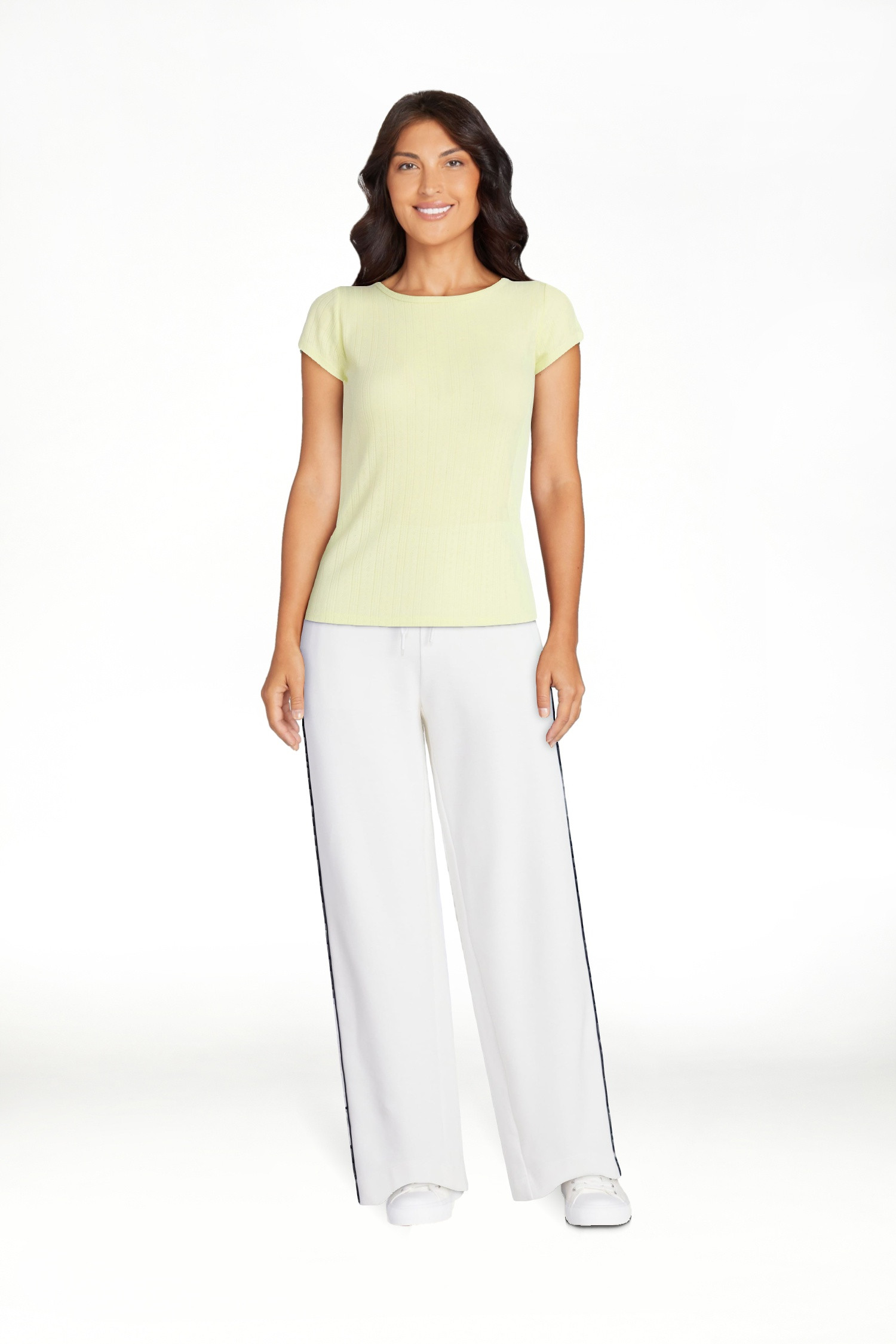 Free Assembly Women's and Women's Plus Pointelle Mini Tee with Short Sleeves, Sizes XS-4X | Walmart (US)