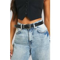 Womens Black Western Buckle Belt - One Size | boohoo (US & Canada)