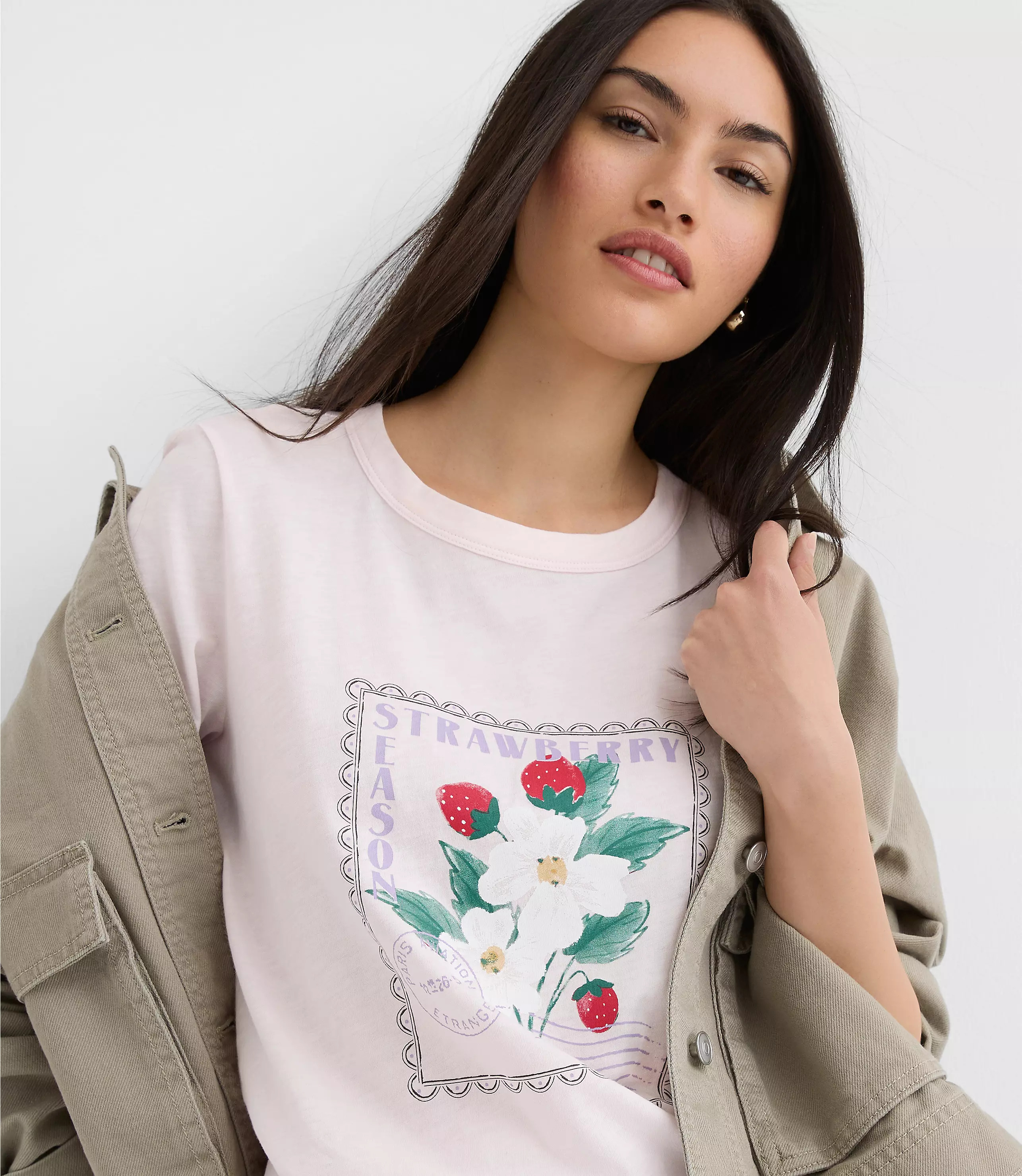 Strawberry Season Stamp Everyday Crew Tee | LOFT