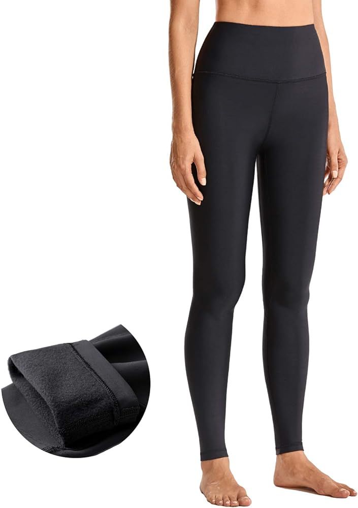 CRZ YOGA Women's Thermal Fleece Lined Yoga Leggings 28 Inches - Winter Warm Full Length Workout Pant | Amazon (US)