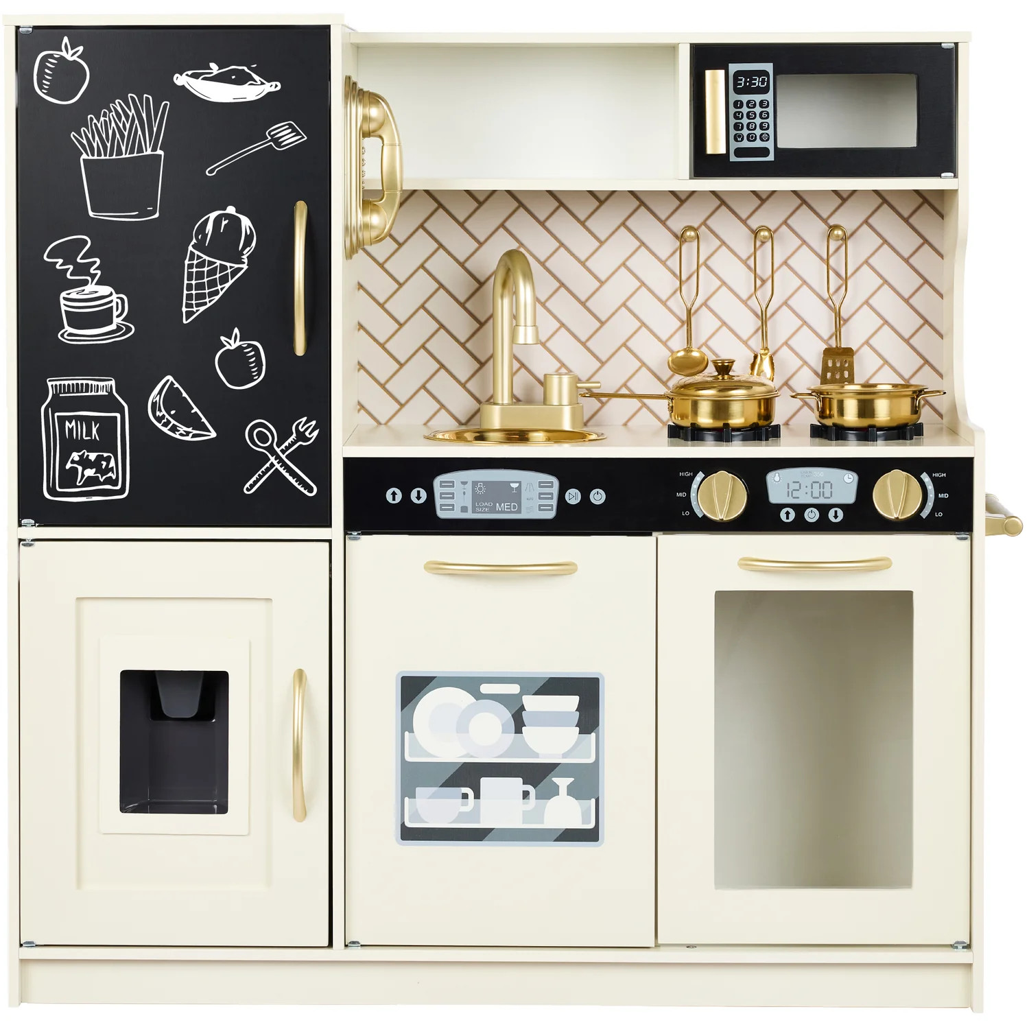 Pretend Play Kitchen Wooden Toy Set for Kids with 11 Accessories | Best Choice Products 