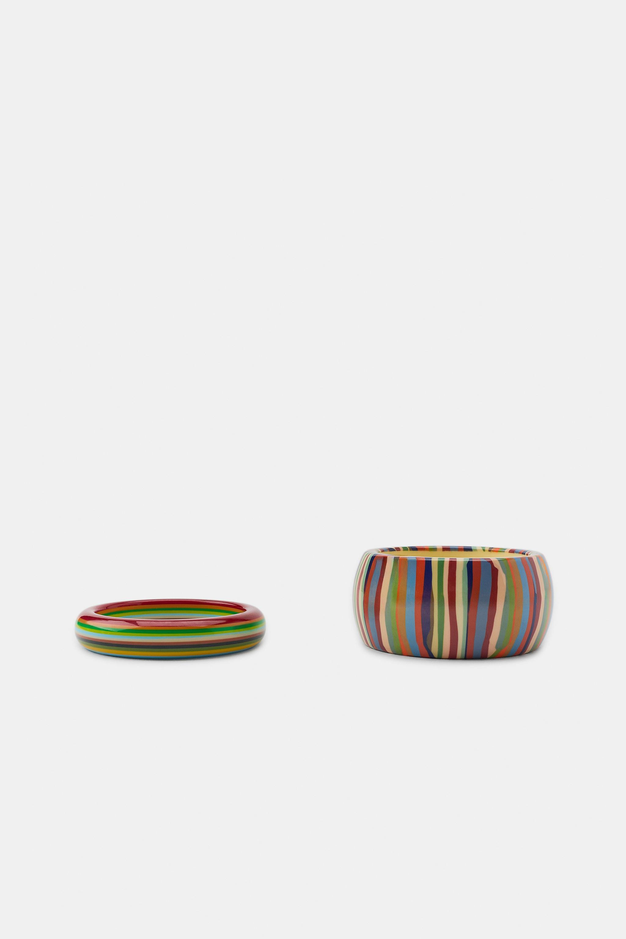 TWO-PACK OF RESIN STRIPED BRACELETS | Zara US