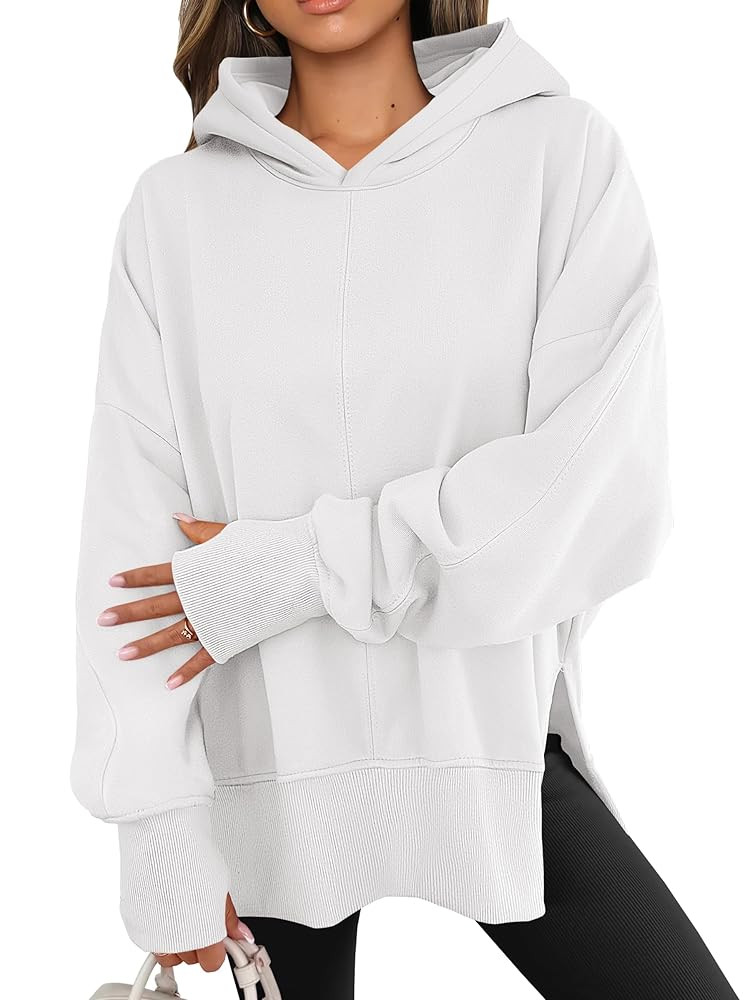 ANRABESS Womens Oversized Hoodies Long Sleeve Fleece Side Slit Hooded Sweatshirts Pullover 2025 F... | Amazon (US)