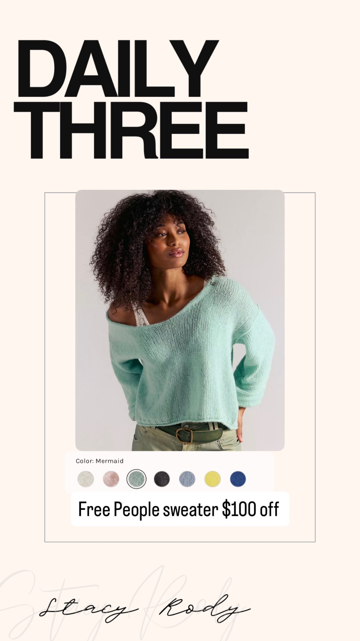 Free People sale 
Sweater 
$100 off 

#LTKootd #LTKSaleAlert #LTKgrwm