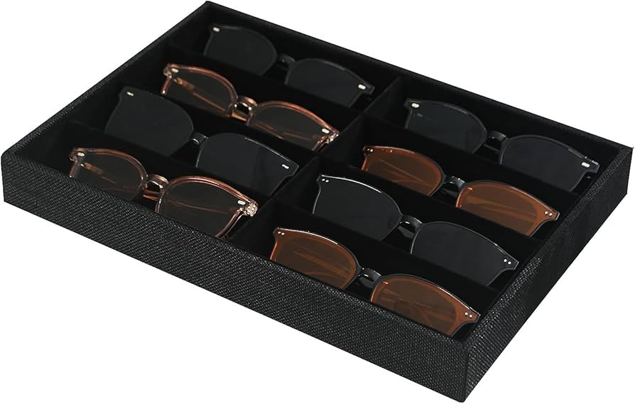 Julysky Sunglass Organizer Tray,8 Grids Watch Holder Display Jewelry Tray for Drawer, Jewelry Dis... | Amazon (US)