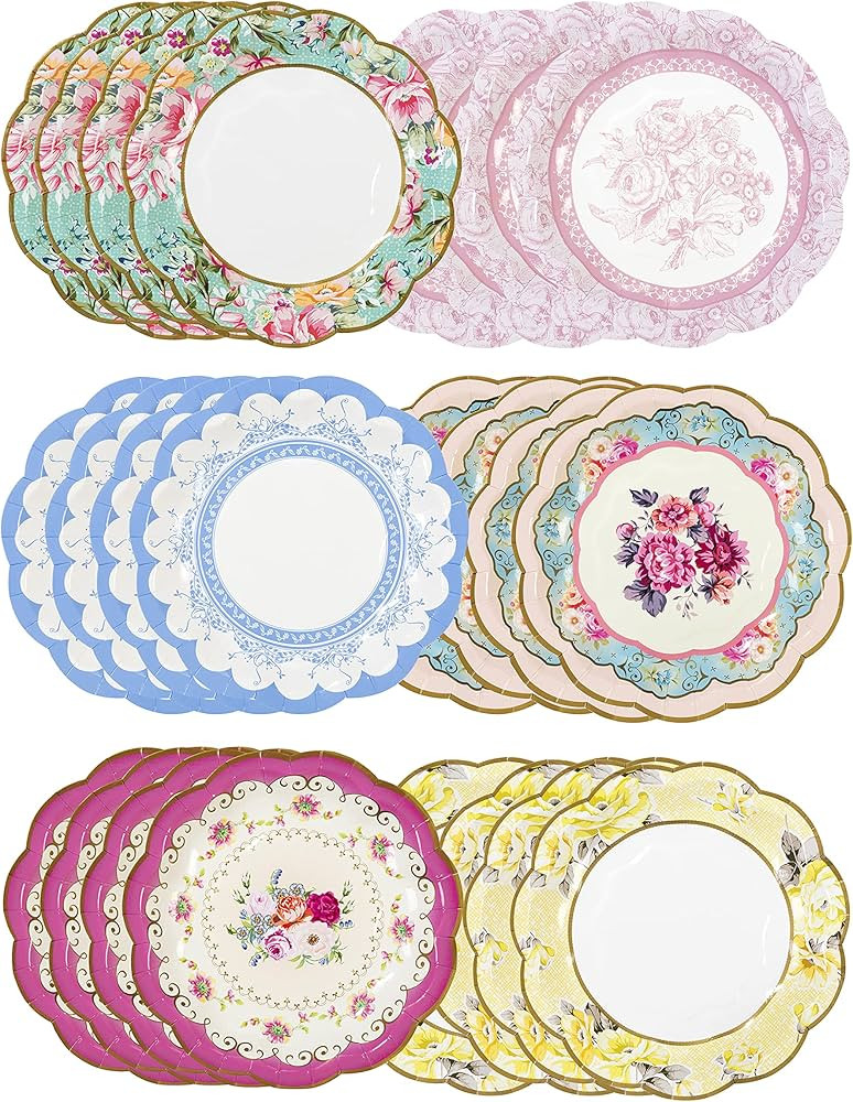 Talking Tables Pretty Floral Paper Plates | Mother's Day Afternoon Tea Party Decorations Truly Sc... | Amazon (US)