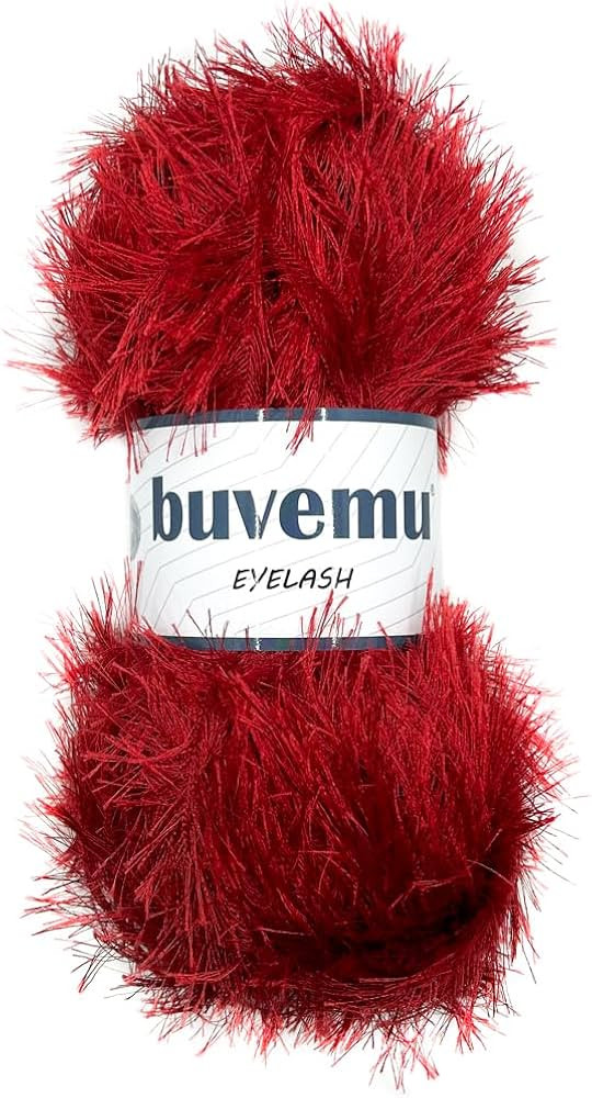 Eyelash Fun Fur Yarn 100 Gram (3.53 Ounces) 175 Yards (160 Meters) (Red) | Amazon (US)
