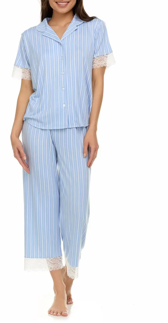 Janelle Notched Lace Crop Pajamas | Nordstrom Rack