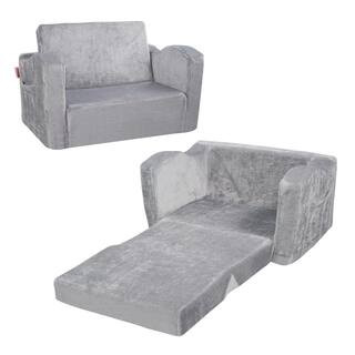 Kids Couch Gray Plastic Outdoor Rocking Chair with CushionGuard Gray Cushion, Toddler Chairs Comfy | The Home Depot