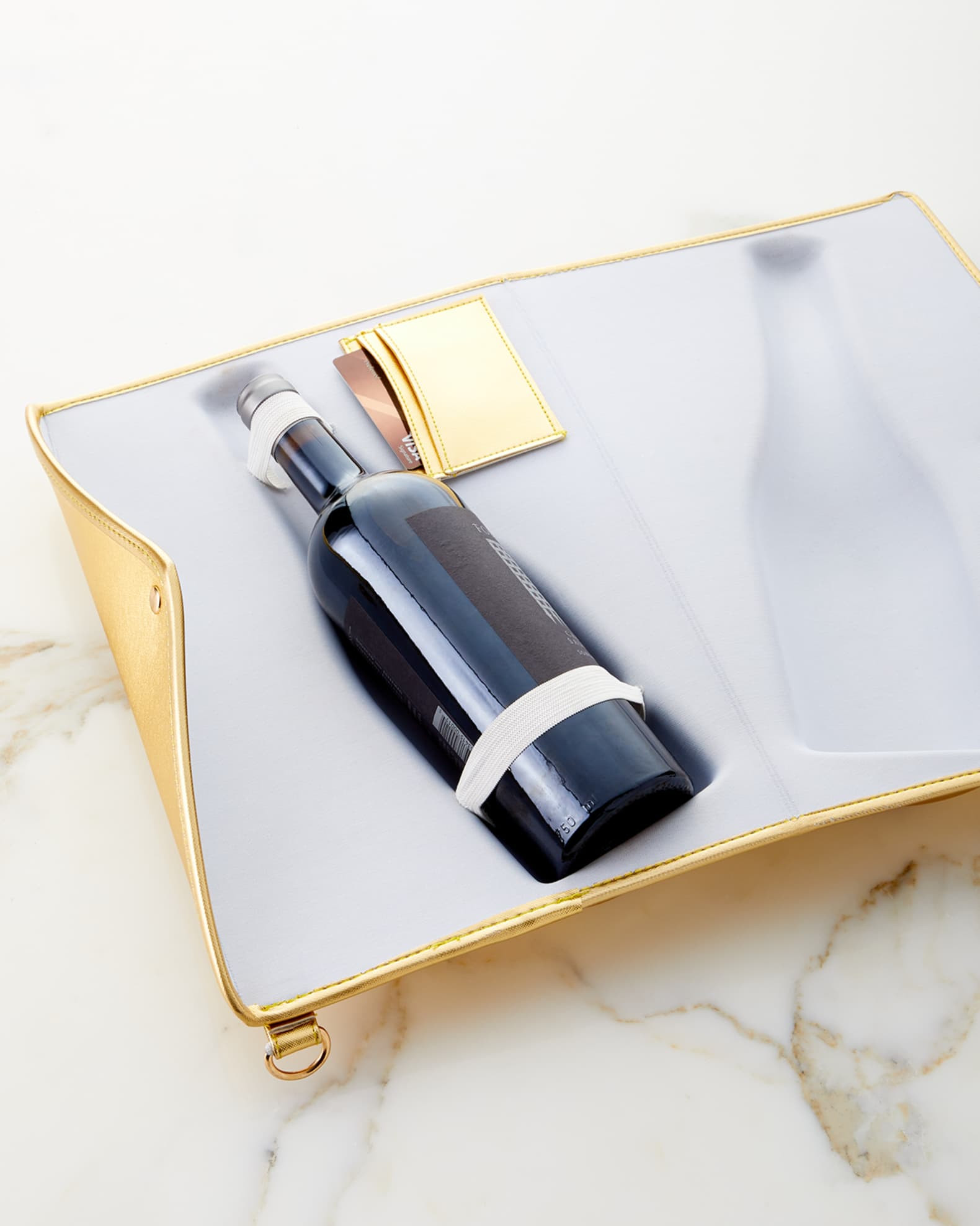 Large Gold Champagne Clutch | Neiman Marcus