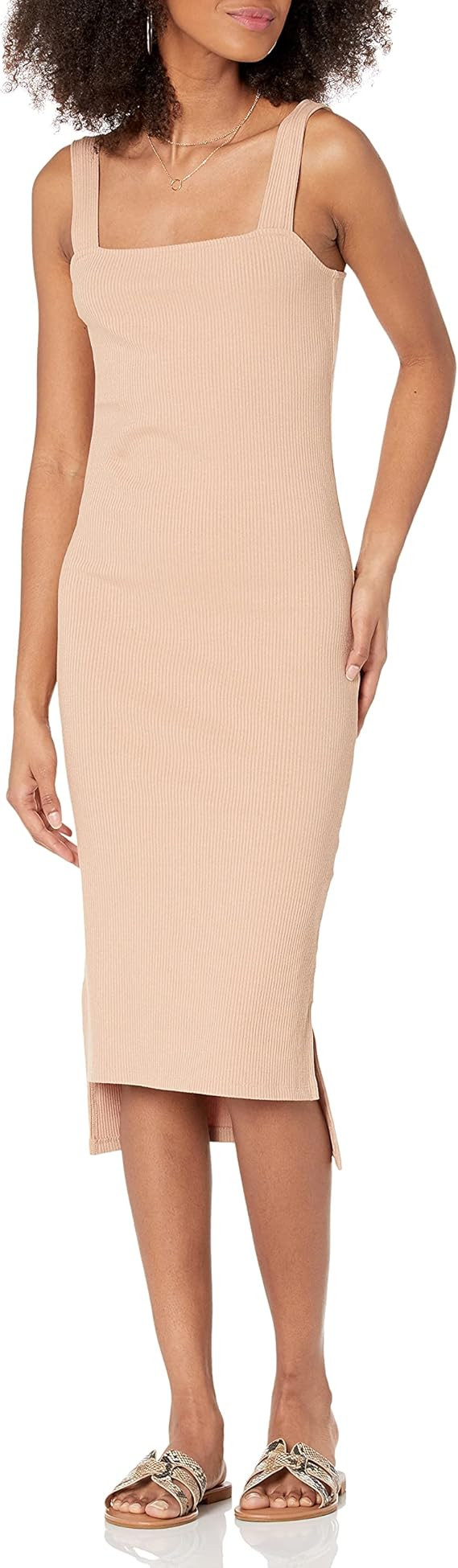 The Drop Women's Amelia Square-Neck Strappy Bodycon Midi Tank Dress | Amazon (US)
