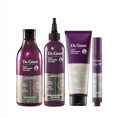 Dr. Groot Thickening Essentials Set for Hair Loss, Thinning Hair, Hair Repair and Growth with Biotin and Rosemary, Clinically Tested, Scalp Treatment | Amazon (US)
