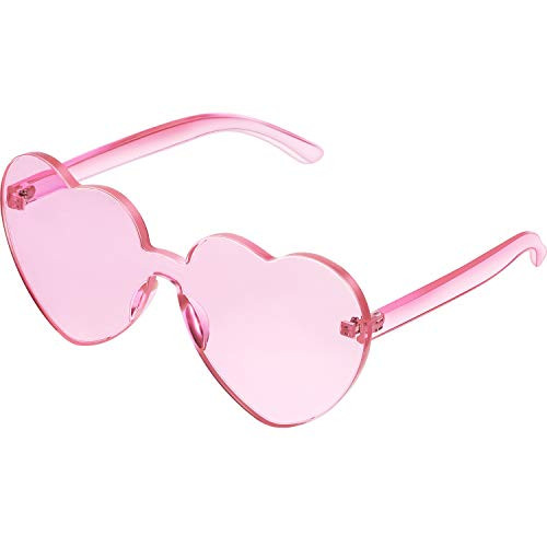 Maxdot Heart Shape Sunglasses Rimless Transparent Heart Glasses Colorful Party Favors | Amazon (US)