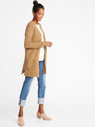 Plush-Knit Long-Line Open-Front Sweater for Women | Old Navy US