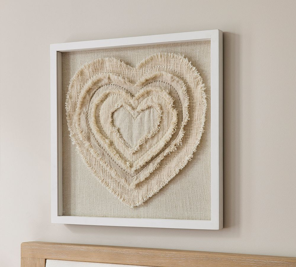 Ivory Applique Heart Wall Art | Pottery Barn (US)