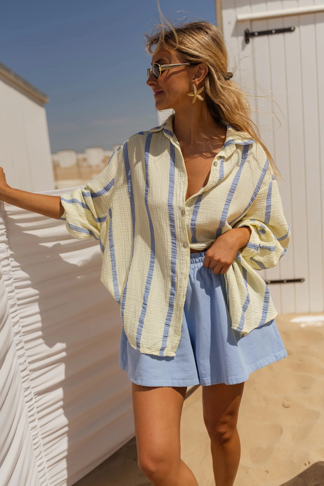 Yellow and Blue Amelie Shirt | Easy Clothes