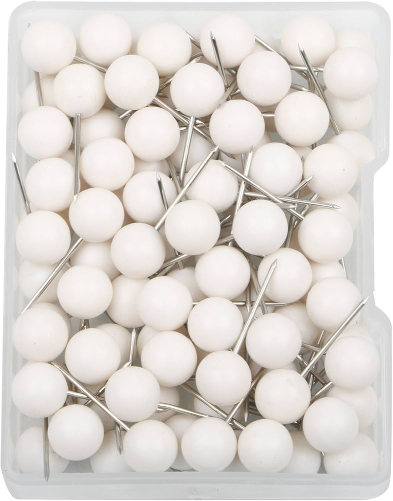 100pcs Map Tacks Push Pins 1/4 Inch Diameter Plastic Round Head and Steel Needle Points,Used for ... | Amazon (US)